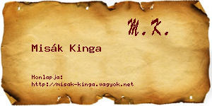 Misák Kinga névjegykártya